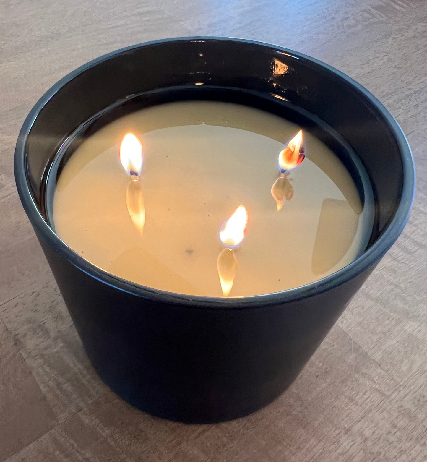 Large Matte Black Three Wick Candle